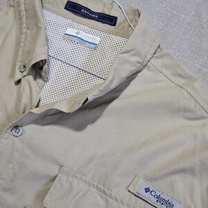 Columbia Bahama Pfg 2X Beige Omni-Shade Short Sleeve Vacation Beach Fishing